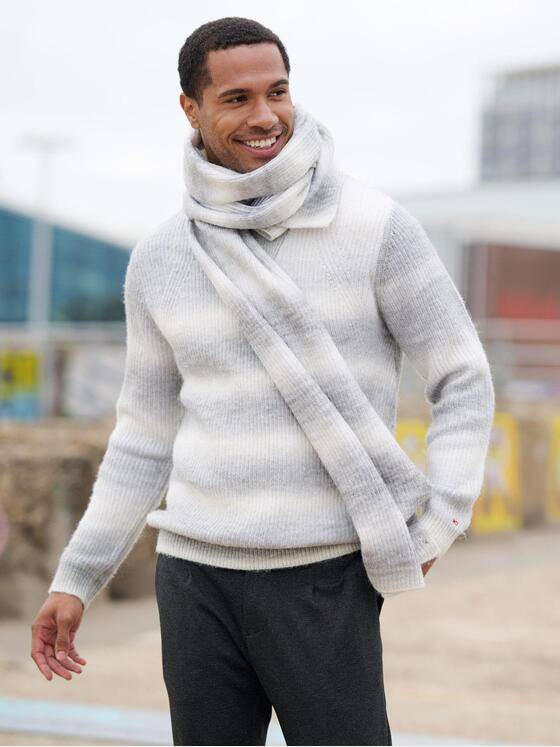 emilio adani Herren Pullover Polokragen Silbergrau 39740