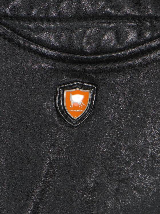 emilio adani Herren Lederjacke mit abnehmbarer Kapuze Schwarz 32415