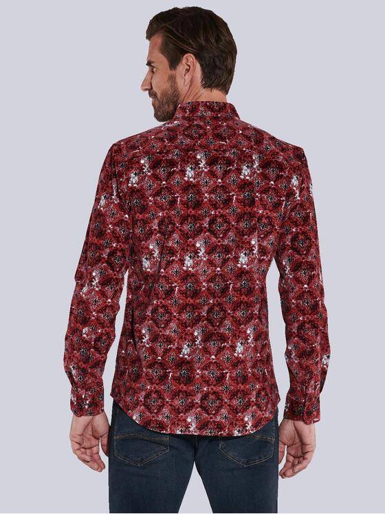 engbers Herren Langarm-Hemd gemustert Rot 35603