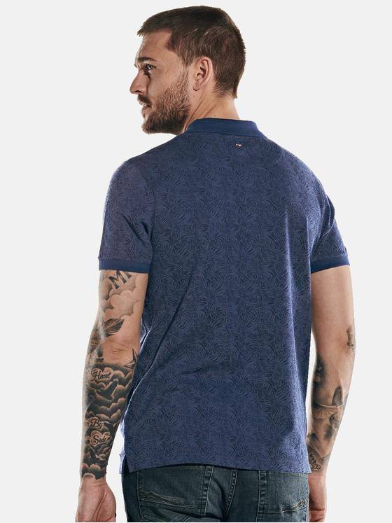 emilio adani Herren Sommerliches Poloshirt mit Print Blau 31342