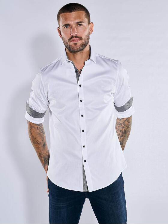 emilio adani Herren Langarm-Hemd "My Favorite" Reinweiss 34059