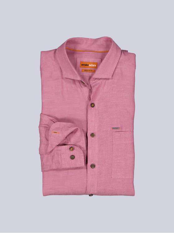 emilio adani Herren Leinen-Hemd mit Haifisch-Kragen Rosa 40679