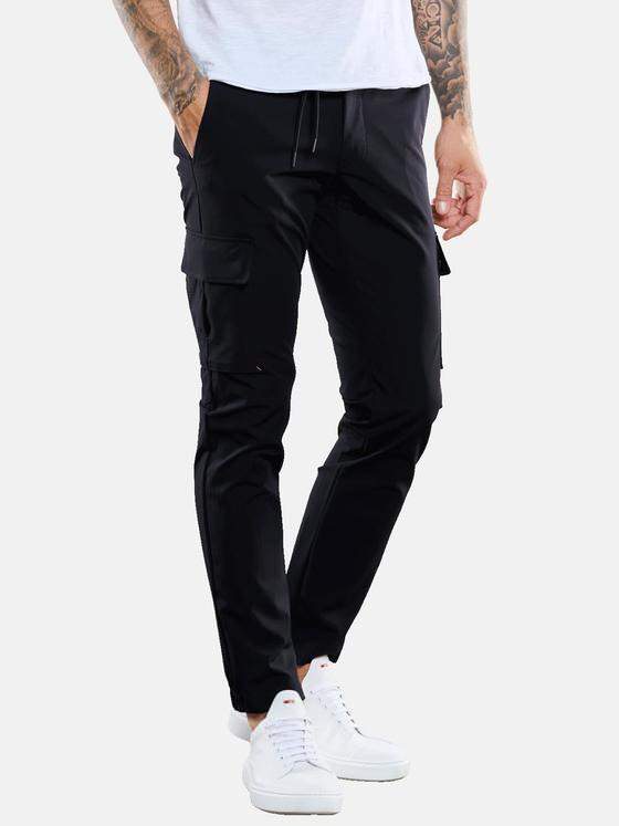 emilio adani Herren Cargo-Hose Schwarz 33325