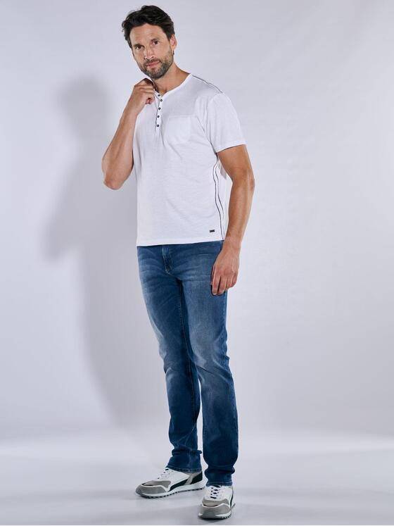 engbers Herren Henley-Shirt "My Favorite" regular Reinweiss 34405