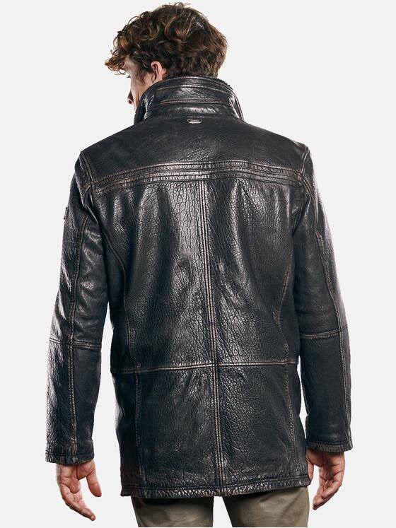 engbers Herren Lange Lederjacke Anthrazit 30753