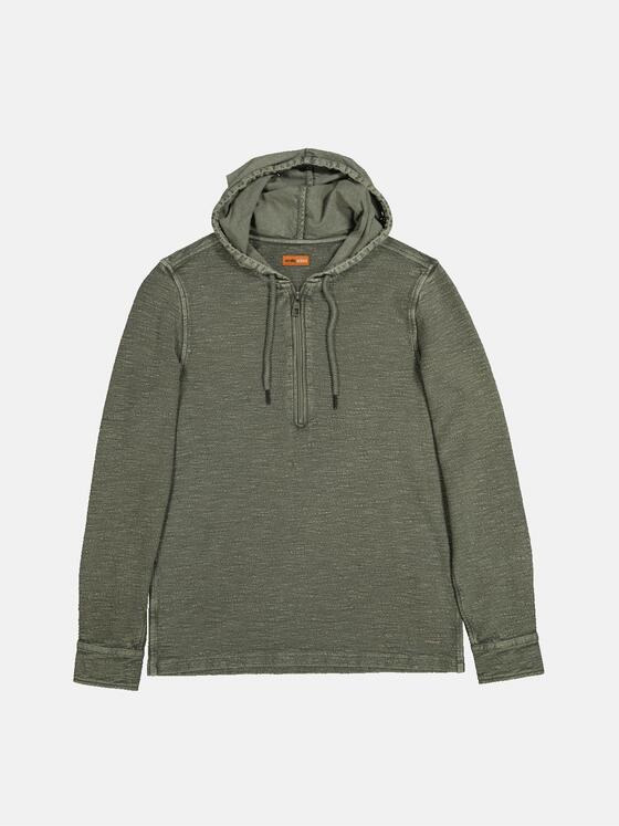 emilio adani Herren Langarm-Shirt mit Kapuze Grün 36805