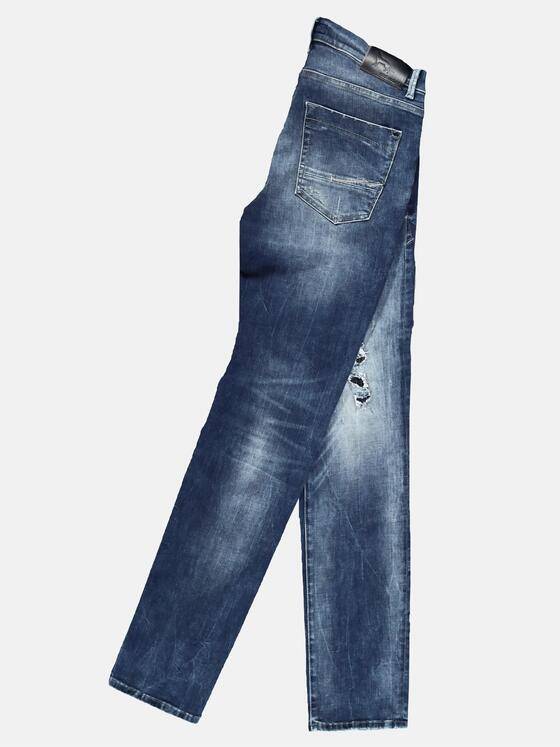 emilio adani Herren Superstretch Jeans mit modischen Destroys Blau 29273