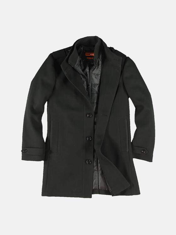 emilio adani Herren Mantel mit heraustrennbarem Inlet Schwarz 31999
