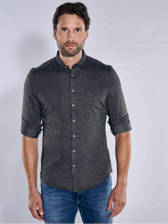 engbers Herren Langarm-Hemd slim fit Schwarz 37844