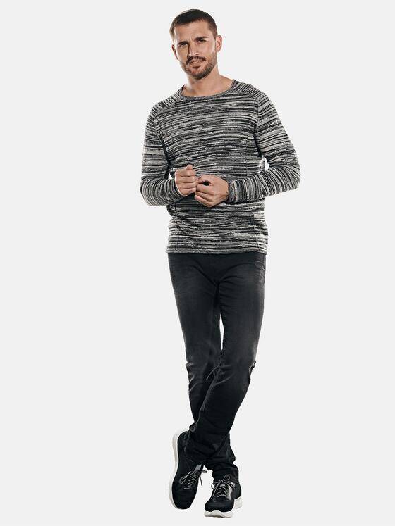 emilio adani Herren Pullover rundhals gestreift Grau 32097