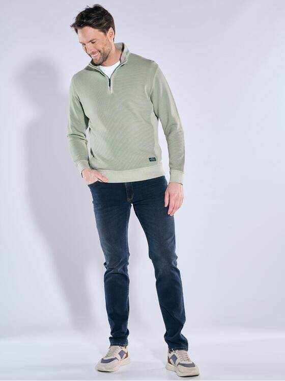 engbers Herren Sweatshirt mit Zipper Hellgruen 38335