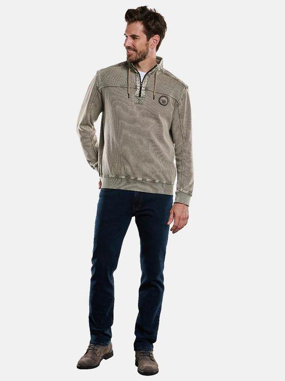 engbers Herren Sweatshirt mit Stehkragen Braunbeige 33763