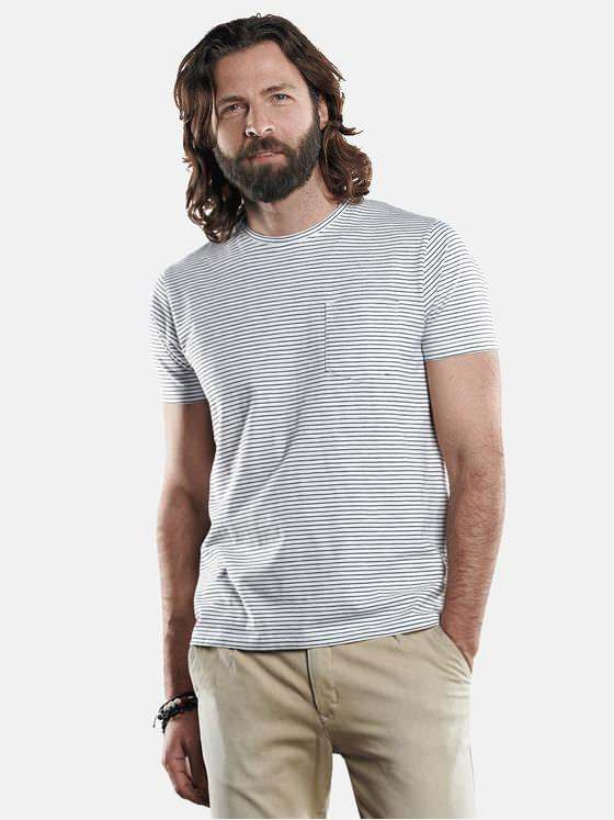 emilio adani Herren T-Shirt mit Slub-Effekt Weiß 29488