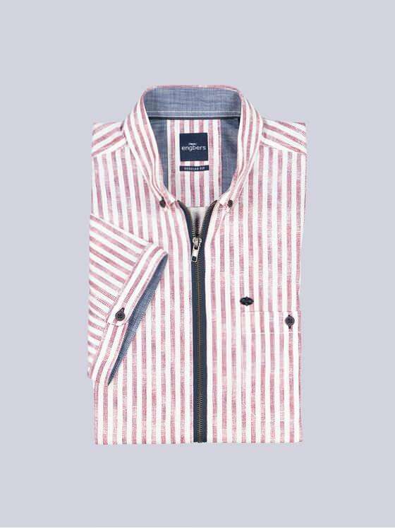 engbers Herren Kurzarm-Hemd strukturiert Rot 38770