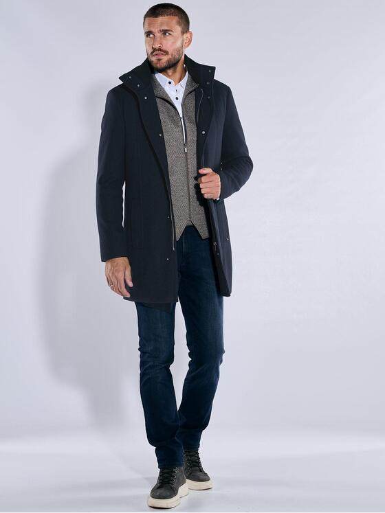 emilio adani Herren Mantel regular Blau 37261