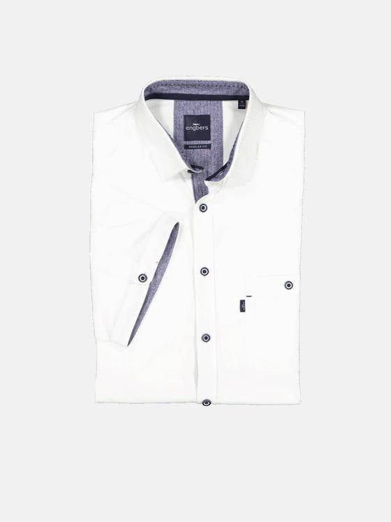 engbers Herren Kurzarm-Hemd uni Weiß 34947