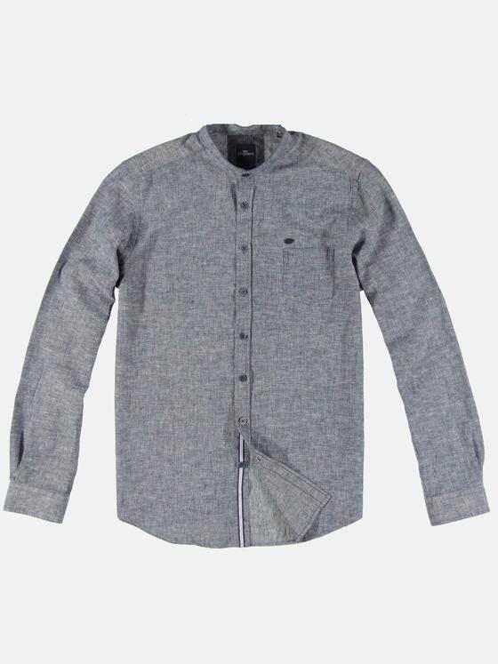 engbers Herren Leinenhemd mit Stehkragen Blau 31296