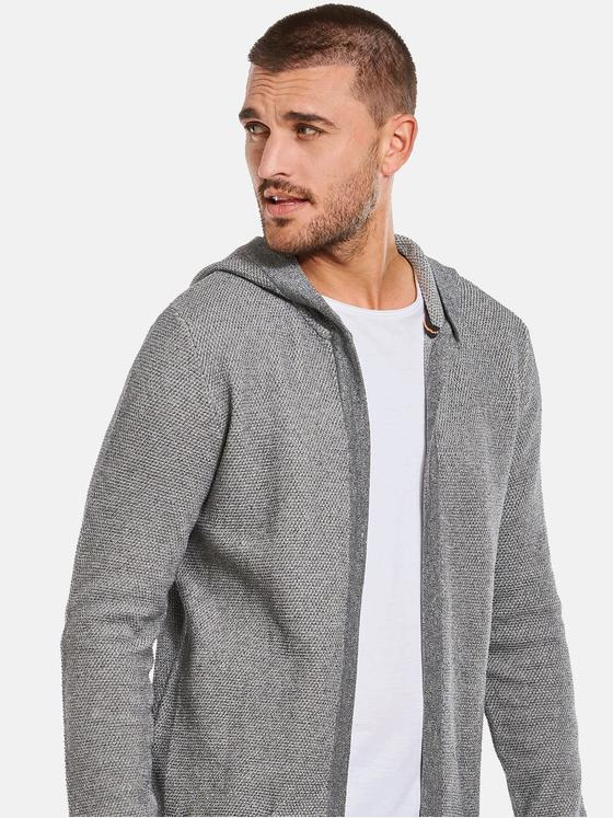 emilio adani Herren Cardigan strukturiert Grau 34124