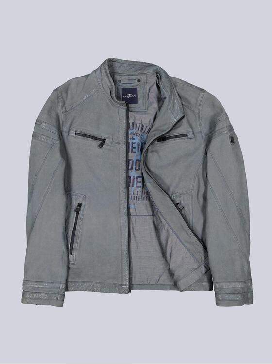 engbers Herren Lederjacke regular Taubenblau 38279