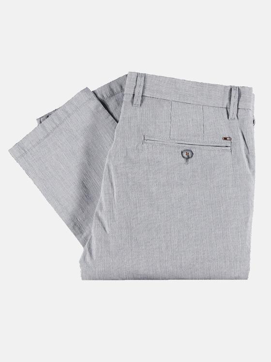 emilio adani Herren Chino gestreift Grau 31626