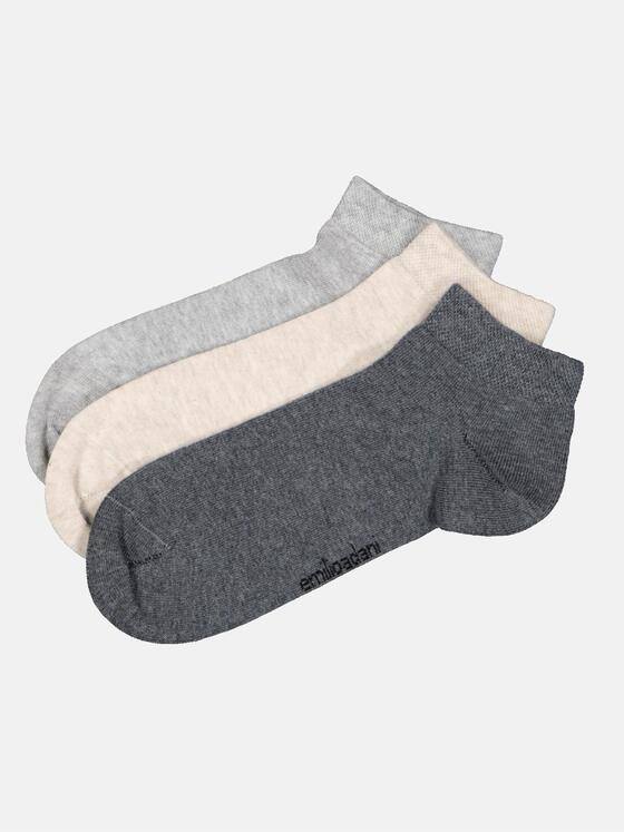 emilio adani Herren Sneakersocken 3er Pack Grau 33280