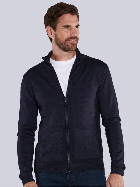 ENGBERS GERMANY Herren Cardigan aus 100% Merinowolle Blau 35991