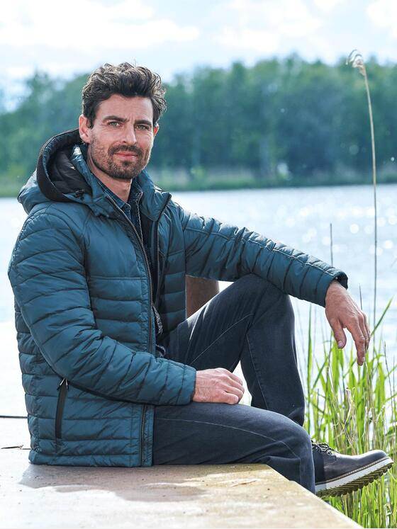 engbers Herren Steppjacke mit leichter Struktur Türkis 31910