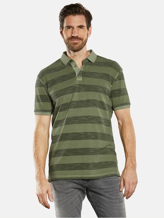 engbers Herren Polo-Shirt gestreift Grün 34823