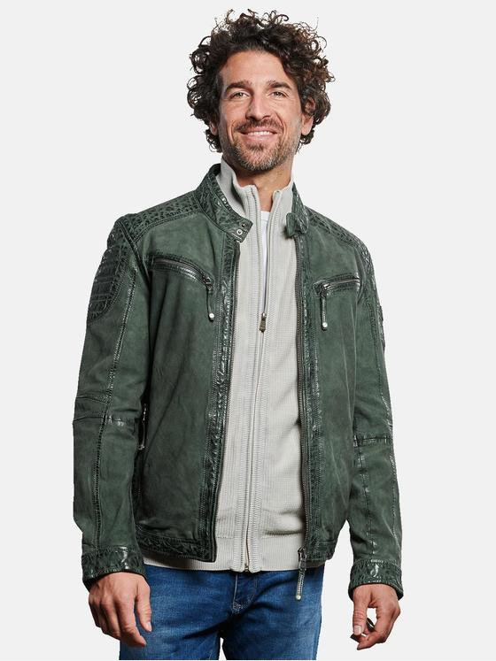 engbers Herren Lederjacke Nubuk Dunkelgruen 32592