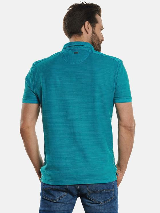 engbers Herren Polo-Shirt strukturiert Petrolblau 33036