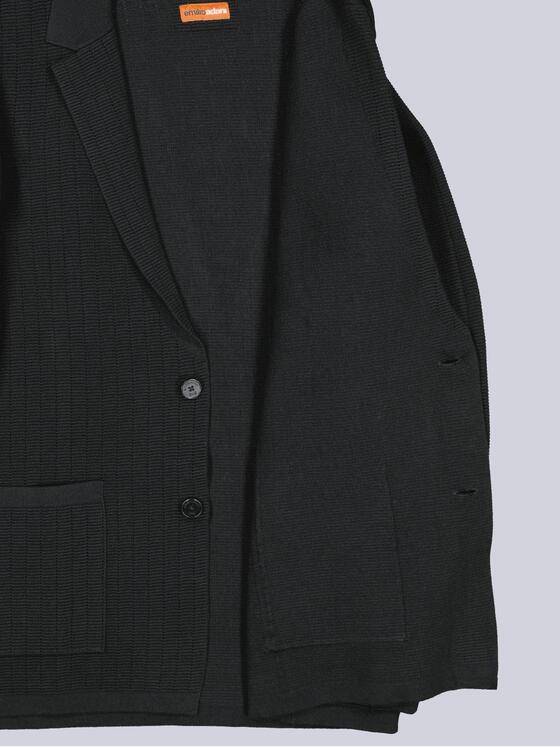 emilio adani Herren Sakko mit edler Strickstruktur Schwarz 39162