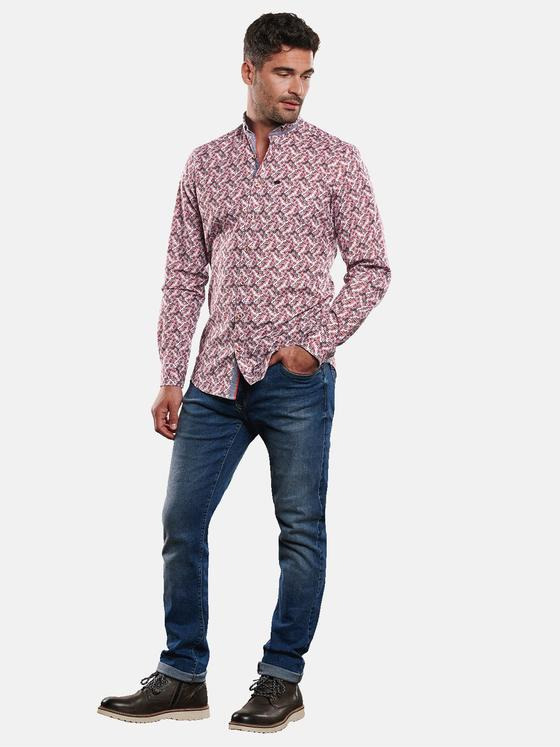engbers Herren Langarm-Hemd gemustert Feuerrot 32435