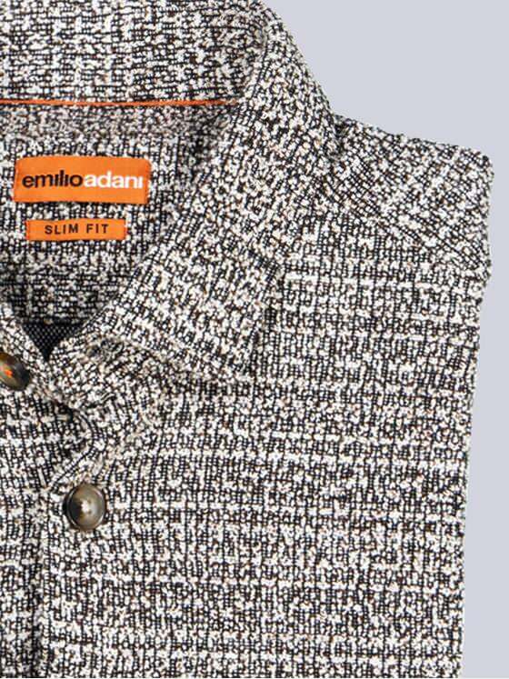 emilio adani Herren Overshirt in Bouclé Warenqualität Braun 38006