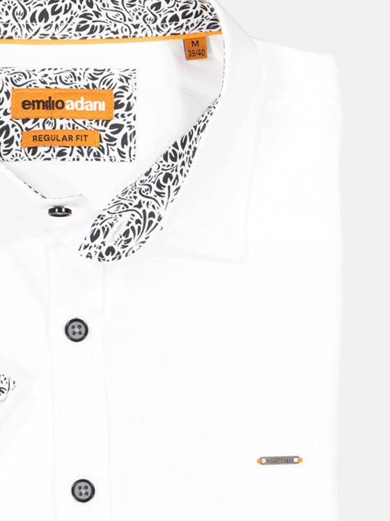 emilio adani Herren Hemd uni Weiß 35120
