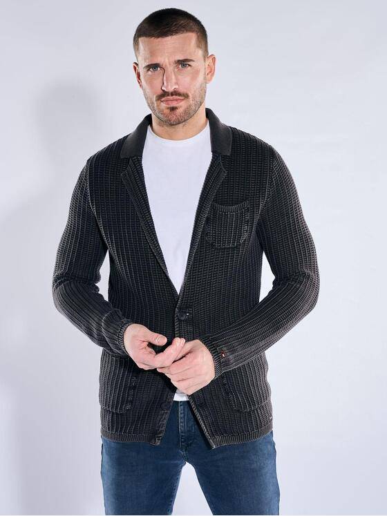 emilio adani Herren Stricksakko Anthrazit 40078