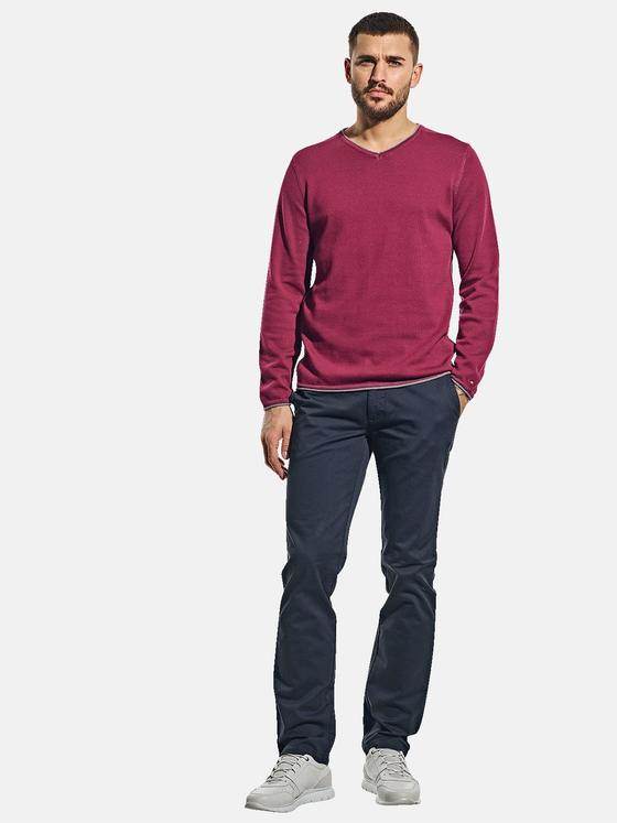 emilio adani Herren Hochwertiger Pullover Mit Elegantem V-Ausschnitt Violett 31008