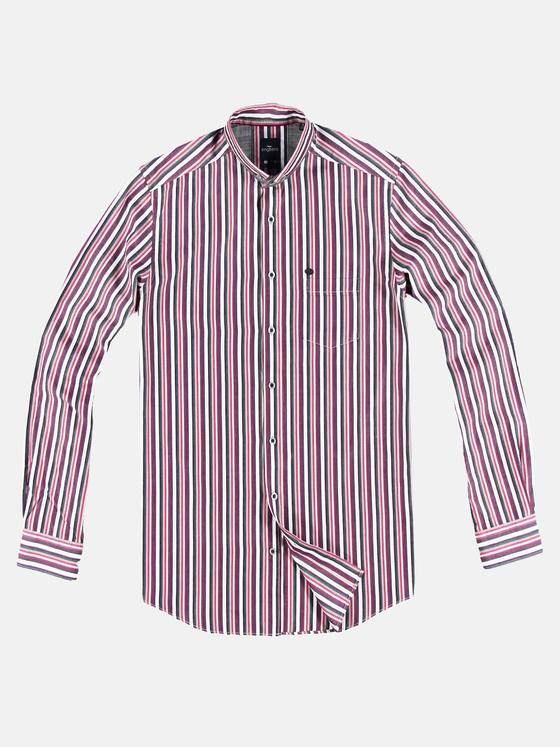 engbers Herren Modisches Langarmhemd mit trendigen Multi-Color-Streifen Bordeaux 30030