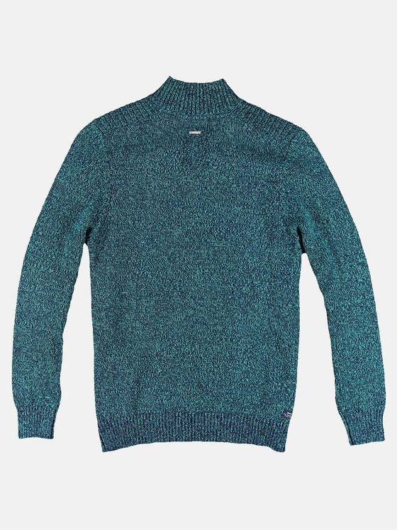 engbers Herren Troyer in moulinierter Optik. Petrolblau 30820