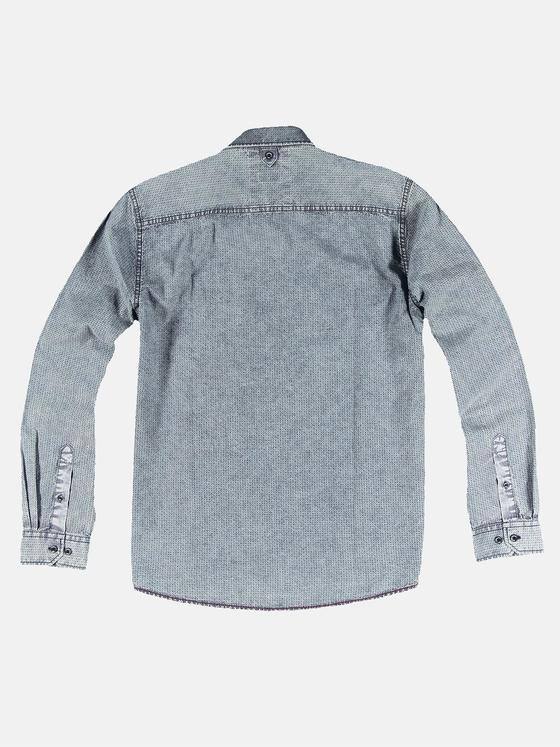 engbers Herren Langarm-Hemd gemustert Petrolblau 32049