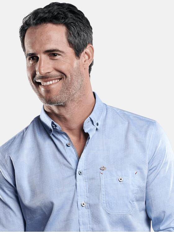 engbers Herren Softes Webstruktur-Hemd Hellblau 29518