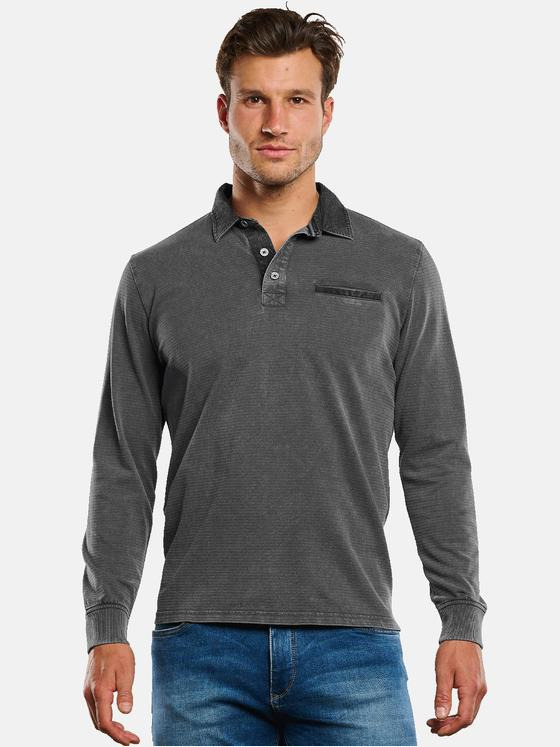 engbers Herren Langarm-Shirt gestreift Kieselgrau 33771