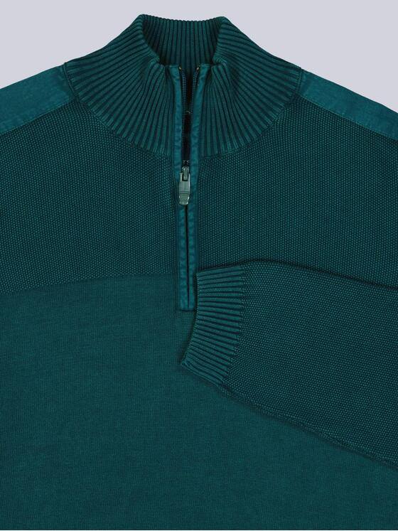 engbers Herren Pullover mit Polokragen Petrolblau 40085