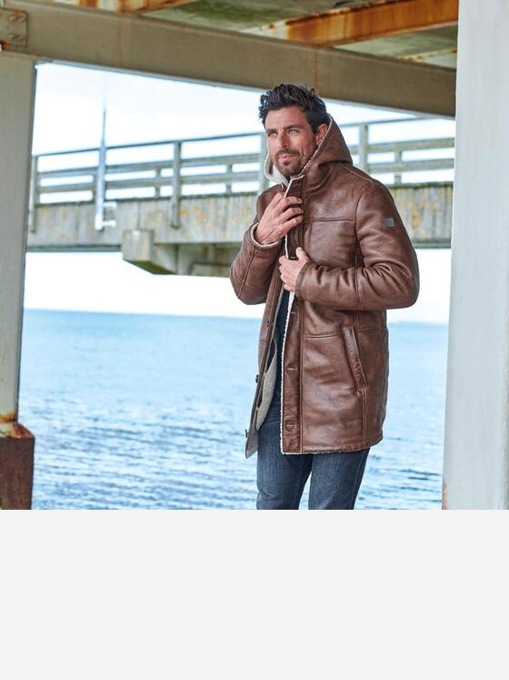 ENGBERS GERMANY Herren Lederparka aus Lammleder Cognac 31861