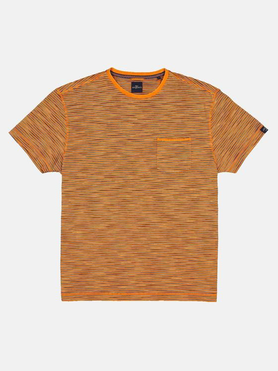 engbers Herren T-Shirt gestreift Dunkelorange 33108