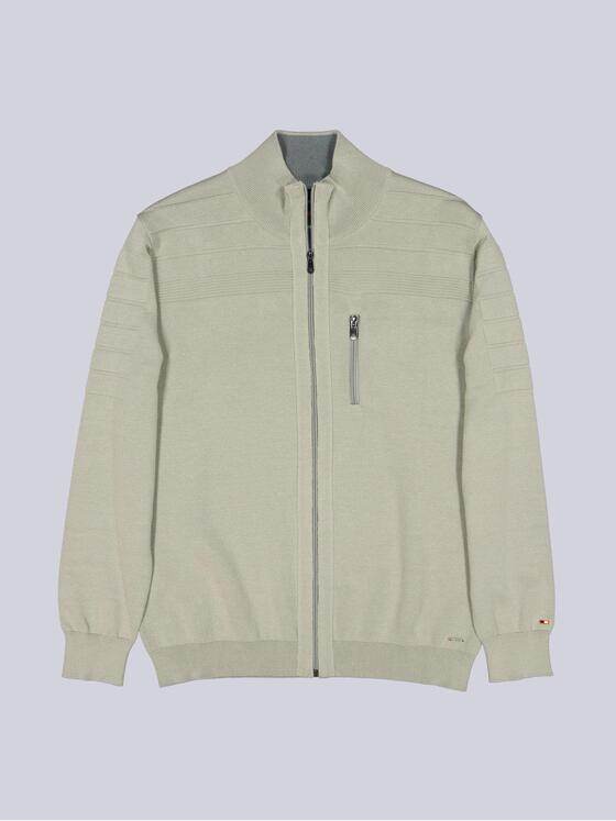 emilio adani Herren Strickjacke mit Reißverschlussdetails Grau 40051