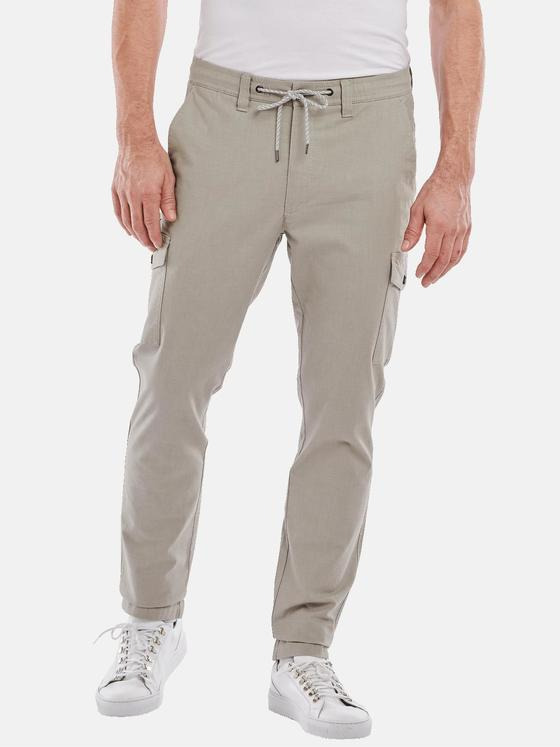 ENGBERS GERMANY Herren Cargo-Hose mit Tunnelzug Beige 35011