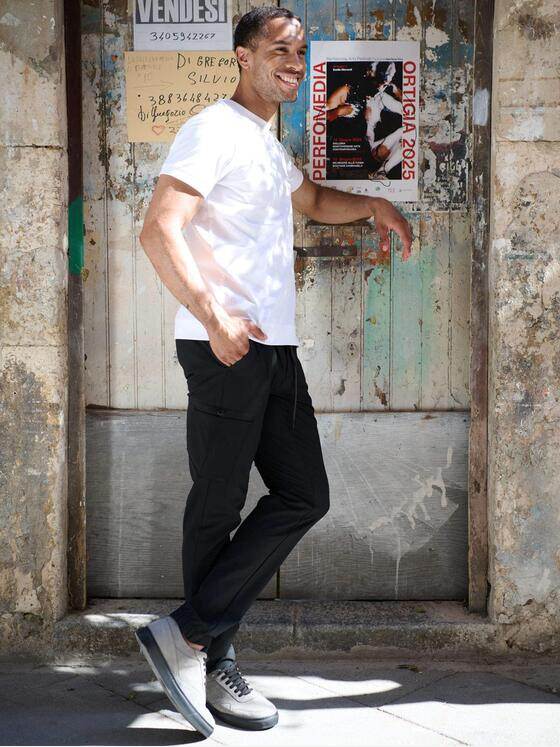 emilio adani Herren T-Shirt aus hochwertigem Garn Reinweiss 39311