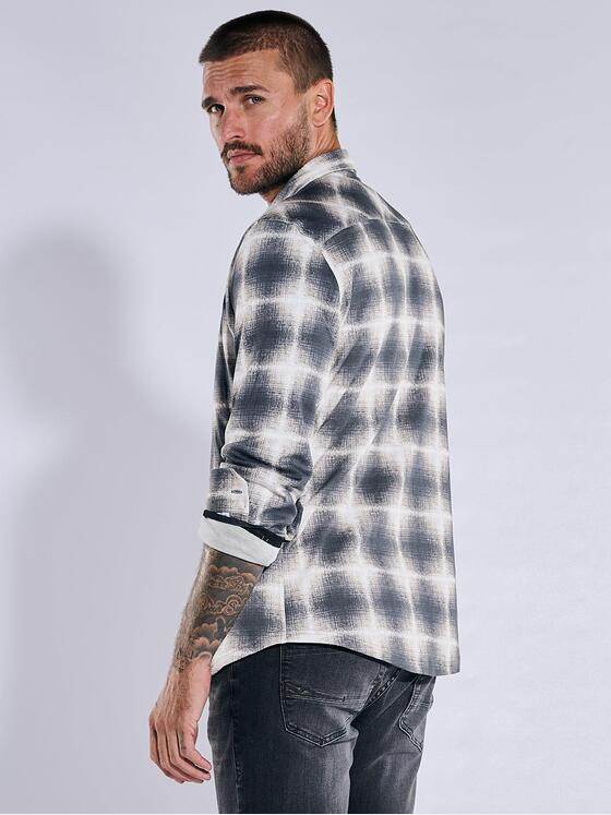 emilio adani Herren Overshirt slim fit Beige 37669