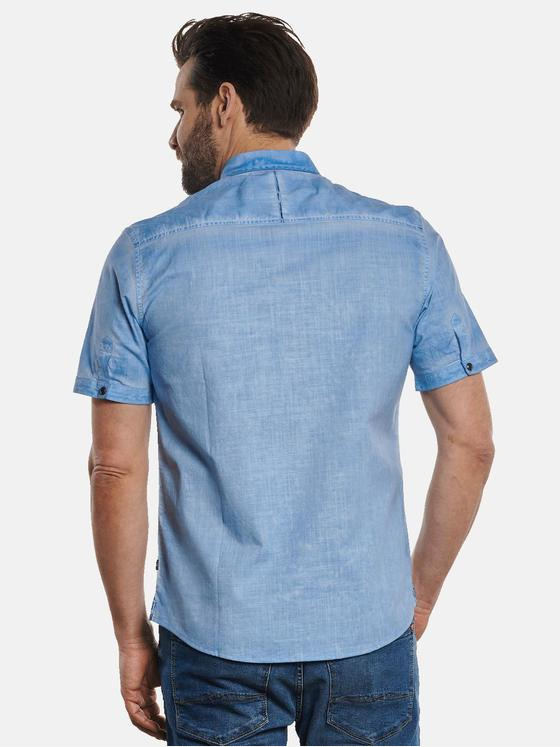 engbers Herren Kurzarm-Hemd gefärbt Hellblau 32820