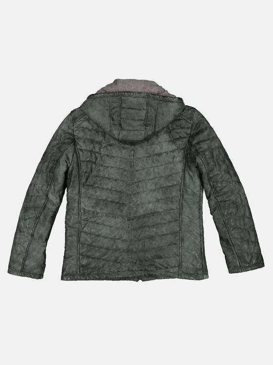 engbers Herren Lederjacke gesteppt Khaki 32253
